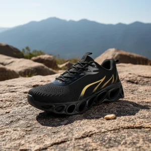 Men’s Supportive Running Shoes Cushioned Athletic Breathable Lace up Light Casual Walking Sneakers Fashion Trend Spring EVA