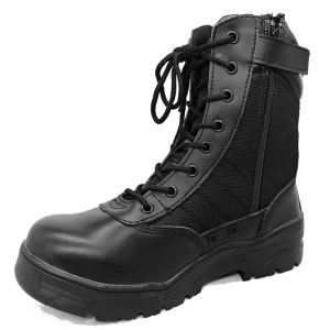 Men’s Tactical Work Boots Black Combat Boots for Motorcycle Hiking Shoes Men