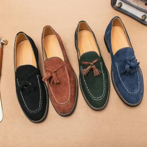 Men’s Tassel Loafers Plus Size Business Casual Slip On Dress Shoes Breathable Wear Resistant