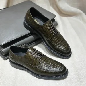 Men’s Thick-soled Dress Shoes Formal Oxford Men’s Crocodile Pattern Shoes Luxury Dress Shoes Wedding Office Business