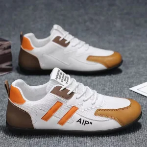 Men’s Trendy Casual Running Shoes Spring Breathable Mesh Sneakers Lace Up Closure Comfortable Flexible Anti Slip Feature