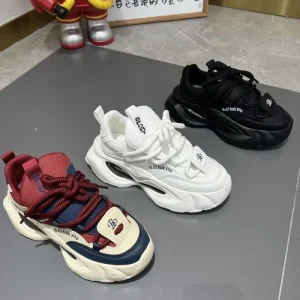 Men’s Trendy Running Shoes Mesh Upper Rubber Outsole Toe for Winter All Season Sports Casual Thick Soled Spring B152