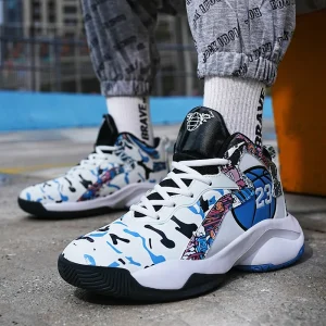 Men’s Trendy Winter Sports Training Basketball Shoes Teenagers Students Upper Material Leather Foot Sheng Model 9293