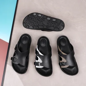 Men’s Two Tone Platform Outdoor Sandals with Anti Slip EVA Outsole Breathable PVC Upper Lightweight Fashion Design Sandals