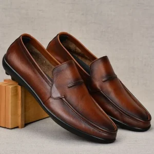 Men’s Ultra thin Cowhide Business Leather Shoes Stylish Comfortable High quality Materials Pure Rubber Sole