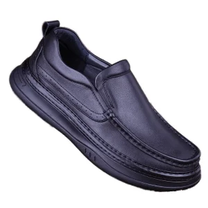 Men’s Uniform Dress Oxford Loafers Derby Flats Slip On Low top Slip Cow Genuine Leather Solid Round toe Spring Outdoors Casual