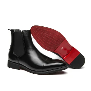 Men’s Versatile Fashion Chelsea Boots Small Square Toe Ankle Shoes with PU Insole Round Feature for Summer and Winter