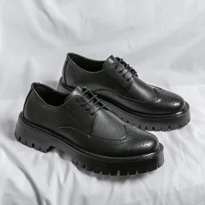 Men’s Walking Shoes Fashionable Men’s Shoes Comfortable Business Casual Shoes Breathable Thick Soled Trendy Shoes