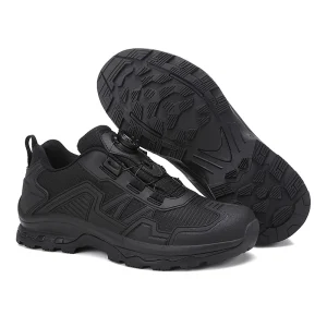 Men’s Walking Shoes Hiking Anti-Slip Rubber Sole with Rotating Buckle Lacing System