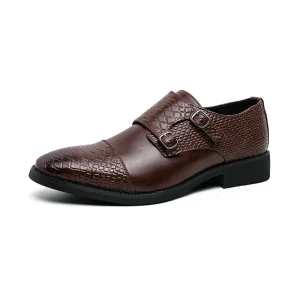 Men’s Wedding Alligator Metal Buckle Slip-On Loafers Non-Slip Breathable Waterproof Shoes