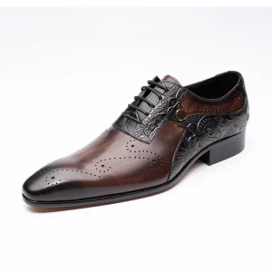 Men’s Wedding Dress Shoes British Style Handmade Genuine Leather Wear Resistant Formal Shoes