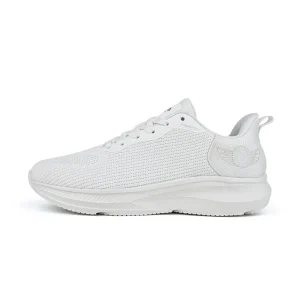 Men’s White Lightweight Mesh Athletic Running Shoes, Non-slip Comfortable Sport Sneakers for Outdoor Walking Jogging