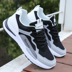 Men’s White Shoes for Summer Breathable Mesh Surface Small Trendy Youth Sports Design with Phylon Outsole for Spring Season