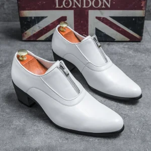 Men’s White Slip On Wedding Shoes Breathable Pointed Toe Loafers with Anti Slippery Feature for Spring Summer Autumn Seasons