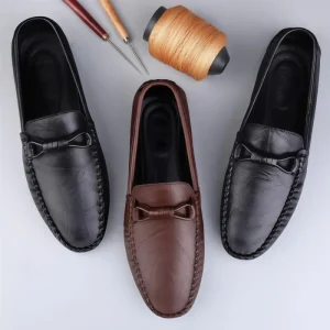 Men’s Winter Casual Dress Loafers Business Style Slip On Non Slip Flat Moccasins Low Key Luxury Design Soft Rubber Light Weigh