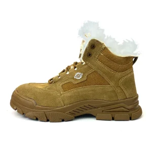 Men’s Winter Safety Shoes Thick Plush Cotton Liner Plastic Low-Top PU Outsole for Construction Outdoor Work Stay Warm Cold