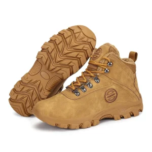 Men’s Winter Snow Boots Waterproof Anti Slippery Hiking Outdoor Sneakers Plush Lining Rubber Outsole XZF020