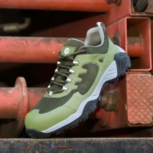 Men’s Women’s Green Breathable Safety Shoes Soft Comfortable Kevlar Midsole Factory Work Shoes Professional Protective Shoes