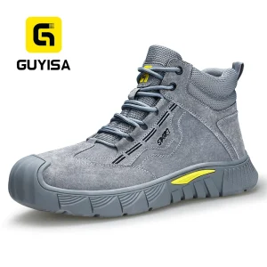Men’s Work Boots with Steel Toe Rubber Sole European Standard Safety Shoes Unisex