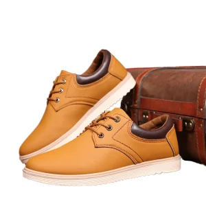 Men’s Work Walking Sporty Waterproof Breathable Lace-Up Anti-Slip Casual Shoes for Spring