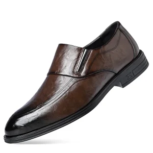 Men’s Youth British Version Leather Dress Shoes Cross Border Soft Sole Oxfords Business Formal Leather Shoes