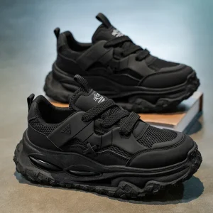 Men’s Youth Casual Sneakers Factory Direct Bestseller Breathable Mesh Inner Height Clunky Running Shock Absorbing Sports Shoes