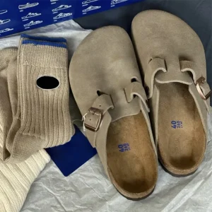 Men’s and Women’s Slippers Beach Hiking Cork soled Slippers Thick soled Leather Outdoor