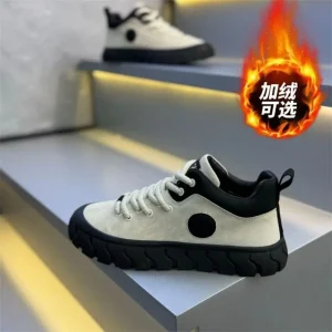 Men’s shoe autumn and winter collection fashionable and versatile thick soled low top sneakers suede single layer cotton