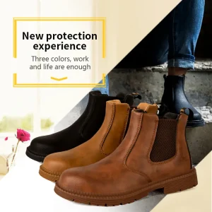 Microfiber Leather Winter Factory Construction Work Boots Safety Steel Toe Shoes for Men