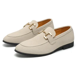 Mocassin Men’s Business Shoes Loafers Cow Suede Leather Office Shoes Formal Men’s Dress Shoes for Wedding Party