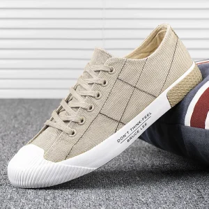 New Arrival Men’s Casual Low Top Canvas Shoes Sneakers Fashionable Lace Up All Match Canvas Shoes for Men