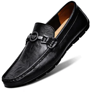 New Casual Fashion Business Handmade Genuine Leather Cow Leather Shoes 37 47 Large Bean Shoes for Men
