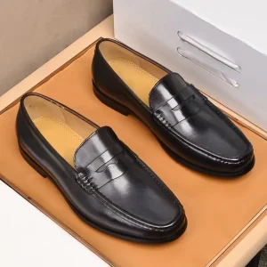New Design Men’s Business Loafers Classic Black Moccasins Fashion Formal Shoes Non-slip Rubber Outsole