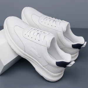 New Design Men’s Low Top Casual Microfiber Sneakers Comfortable Lightweight Walking Sport Shoes Black White Shoes
