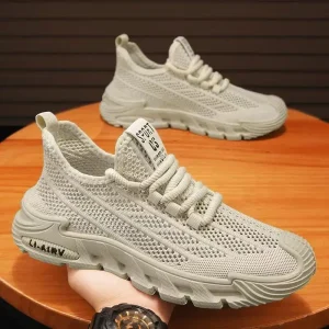 New Design Spring Summer Sports Sneakers Mesh Breathable Lightweight Men’s Running Shoes with Casual Toe Fashion Plastic Outsole