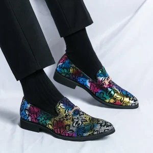 New Fashion Design Leather Shoes Men’s Wedding Dress Shoes Colorful Popular Loafers