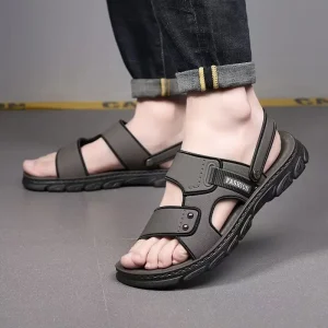 New Fashion Men’s PVC Non slip Leisure Running Jianghu Summer Sporty Outdoor Open Toe Slip On Fashion Trend Sandals
