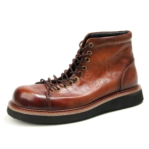 New Fashion Trendy Boots High Top Work Suit Men’s Genuine Leather Boots Men’s Trendy Fashion Boots