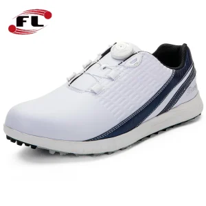 New Golf Shoes Men Rotating Laces Anti slip Sole Fixed Spikes Golf Men’s Shoes Waterproof Sports Shoes
