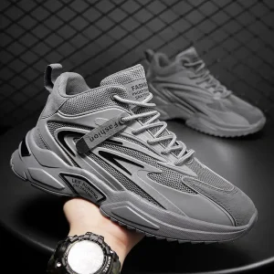 New Men’s Breathable Mesh Running Shoes Lightweight Lace up Casual Sports Sneakers