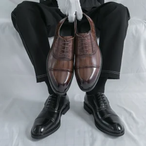 New Men’s Business Formal Oxford Lace Up Breathable Anti Slippery All Seasons PU Shoes