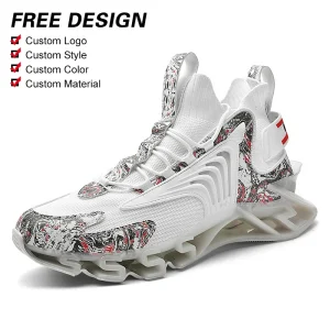 New Men’s Fashion Shoes Running Sports Shock Absorption Trend Students Heighten Large Size Blade Sneakers Spring