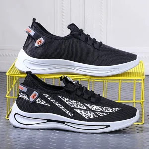 New Men’s Lace up Casual Walking Shoes Breathable Soft Rubber Outsole Lightweight PU Upper Trend