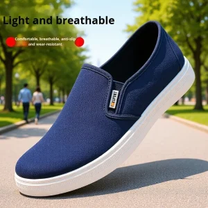 New Middle aged Elderly Men’s Skateboard Shoes Slip on Canvas Lightweight Comfortable Breathable Cotton Casual Fashion Dad Shoes