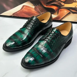 New Spring Summer Luxury Dress Shoes for Men Premium 100% Crocodile Leather Business Office Formal Daily Shoes