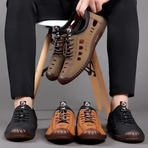 New Style Leather Fashion Men’s Casual Shoes Running Sports Shoes Comfortable and Breathable Lightweight Sneakers Walking Shoes