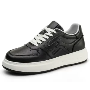 New Style Men’s Casual Shoes Hidden Wedge Heel Light Weight Breathable Anti-Odor Lace-Up TPR Insole