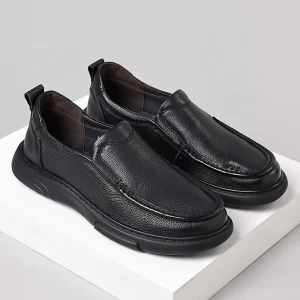 New Top Layer Cowhide Soft Sole Slip On Men’s Large Size Leather Shoes