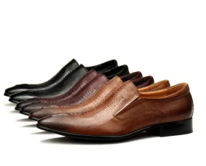 New Trend Elegant Style British Authentic Men’s Slip-On Loafers Dress Shoes Autumn Wedding Party Shoes Black