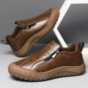 New Trendy Side Zipper Breathable Mesh Lining Lightweight Soft Sole Comfortable Fashion Men’s Summer Spring Autumn Casual Shoes